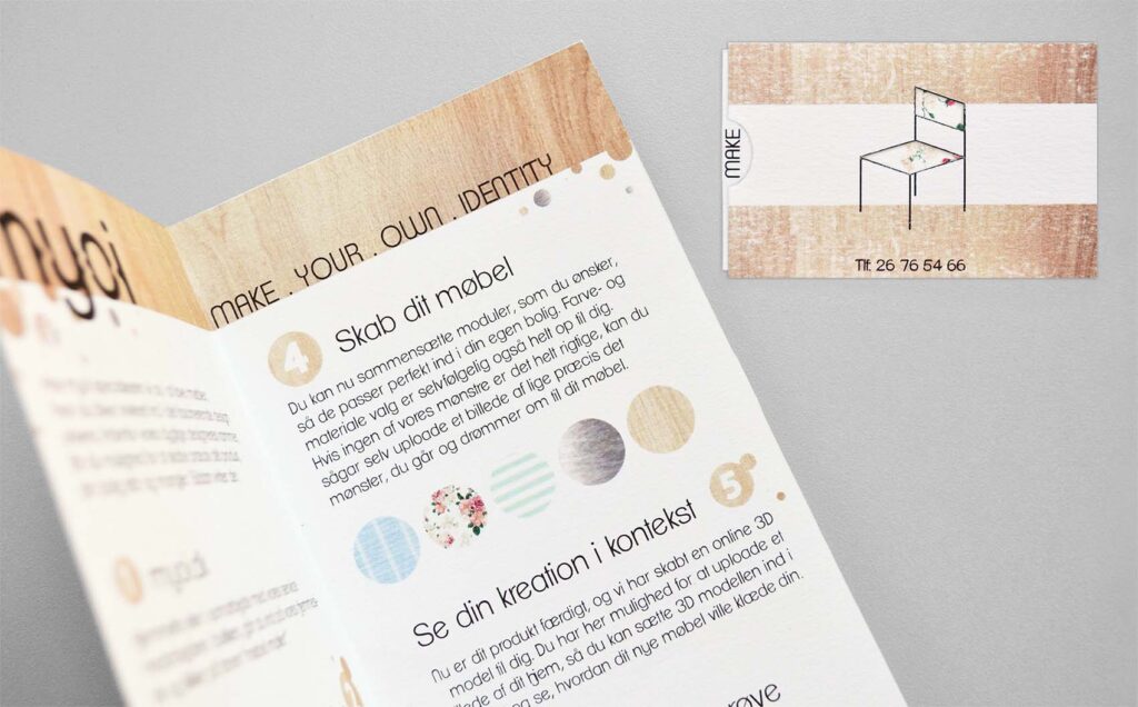 Flyer og visitkort til møbelfirma